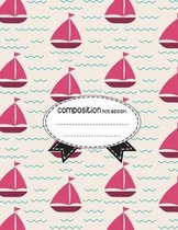 Composition Notebook, 8.5 x 11, 110 pages: nautical-elements
