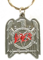 Slayer Metalen Enamel Fill-In Logo Sleutelhanger Zilver - Officiële Merchandise