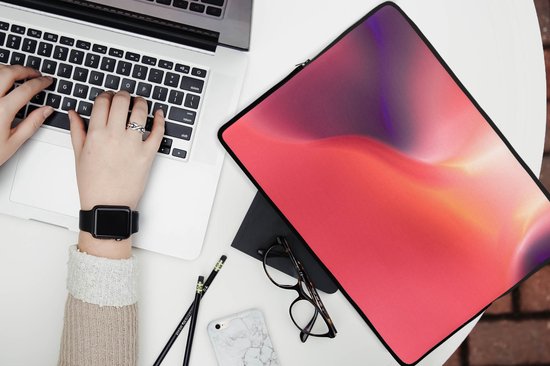 Etui pour ordinateur portable 13 pouces 34x24 cm - Glow - Etui pour Macbook & Laptop Abstrait avec une lueur rouge - Etui pour ordinateur portable avec photo