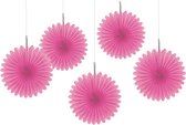 AMSCAN - Set roze rozetten decoraties - Decoratie > Slingers en hangdecoraties