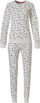 Rebelle All over Hearts Vrouwen Pyjamaset - Ivory - Maat 42