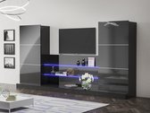Tv-meubel Lyra, zwart, 280 × 45 × 142 cm