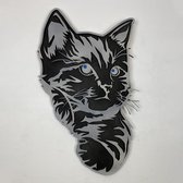 Animal Art Zwarte Kattenkop Standaard