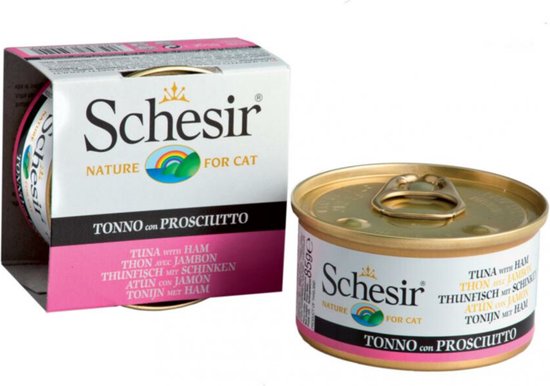 14x Schesir Kattenvoer Tonijn en Ham in Gelei 85 gr