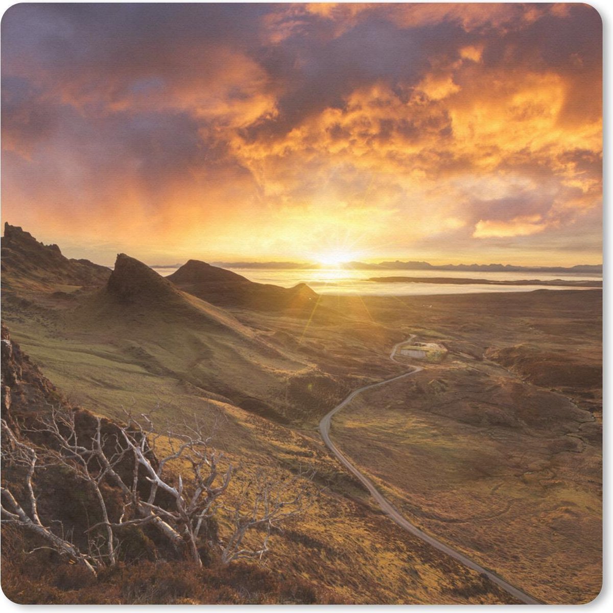 Muismat 30x30 cm - Mousepad Weg in Schotland - Muismatten