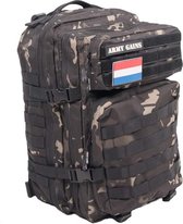 ARMY GAINS  |Backpack CP BLACK | 45L - Sporttas - Schooltas - Rugzak - 45 Liter - Waterafstotend - Outdoor Wandel Rugzak - Extra Stevig - 900D Nylon - Scheurbestendig - AGN Zippers