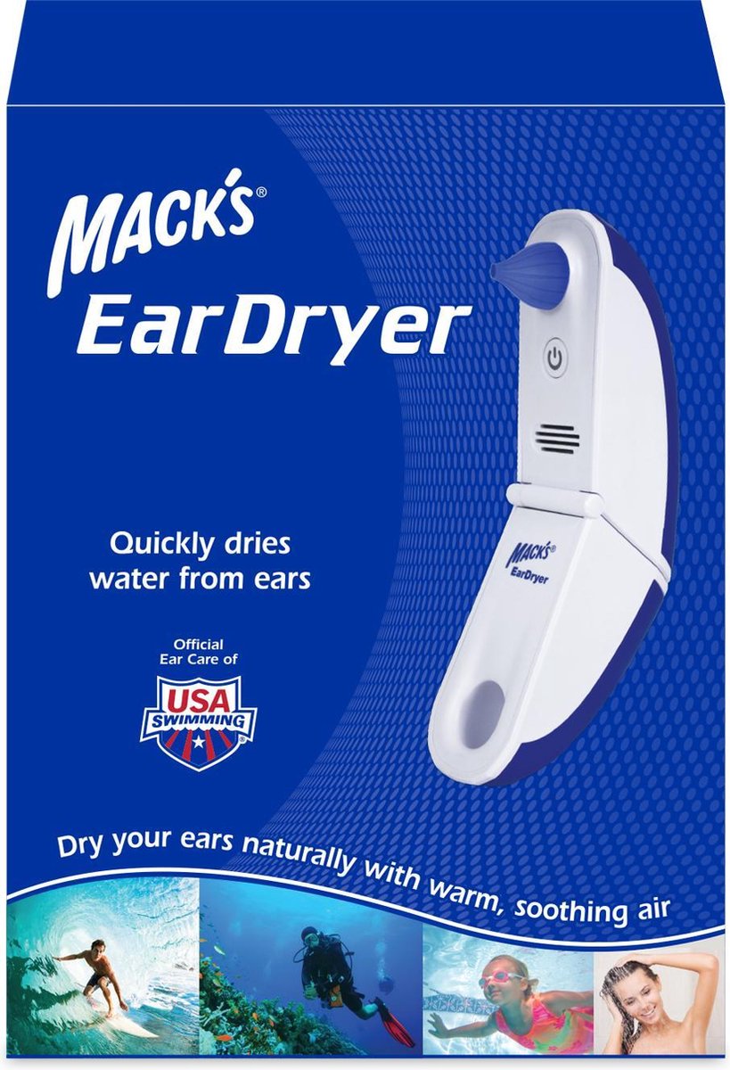 Goedkoopste Mack's Ear Dryer, helpt bij het gemakkelijk, veilig en comfortabel drogen van het vocht uit de gehoorgang.
