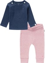 Noppies SET(2delig) Broekje NAURA ROSE en Shirt NATAL NAVY - Maat 56