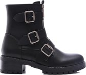 SmileFavorites® Biker boots met Hak - Imitatieleer - Zwart - Maat 40