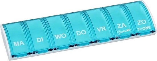 Pilulier - Planificateur de pilules - Boîte à médicaments avec 7 compartiments - Marqueur de jour - 7 jours - Pilulier Yashika