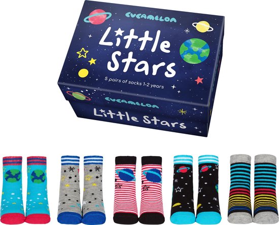 Baby Sokken Little Stars 1-2 Jaar 5 Paar Baby Sokjes in een Cadeaudoos