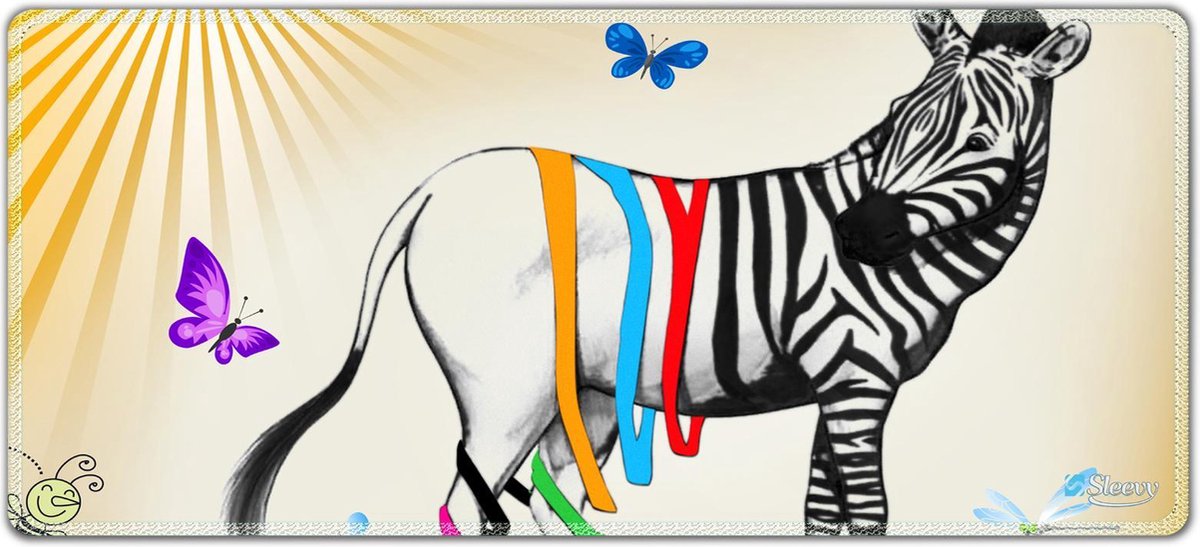 Muismat xxl zebra grappig 90 x 40 cm - Sleevy - mousepad - Collectie 100+ designs