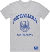 Metallica Heren Tshirt -M- College Crest Grijs