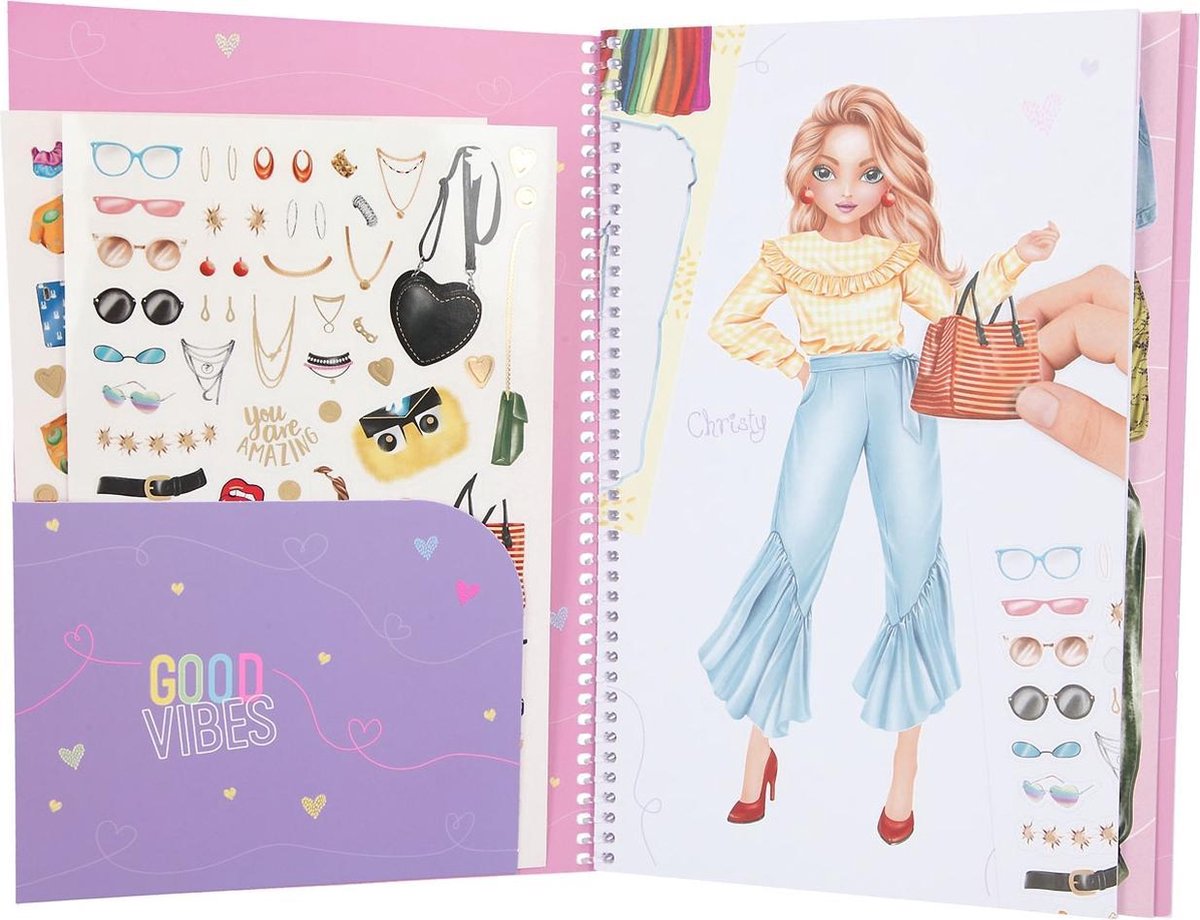 Livre d'autocollants Top Model Stickerworld Filles 33 X 25 Cm Papier