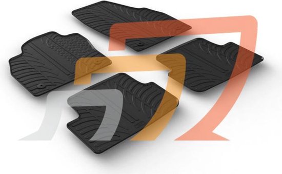 3D Rubberen Automatten VW Caddy 2016-2020 - Hoge Rand 5 Cm, Geurloos, Antislip, TPE Materiaal, Waterdicht - Complete Set