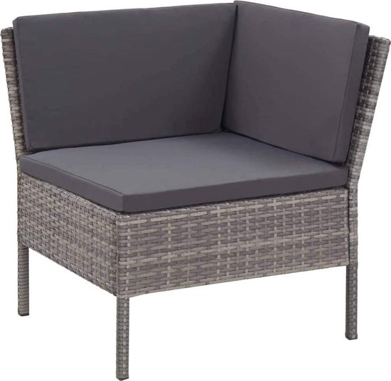SVITA Brooklyn XL polyrotan eetgroep, loungeset, tuinmeubelset, eettafel, grijs
