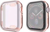DrPhone TPU Sport Siliconen Case - Volledige bescherm Case - Rubber Case - Geschikt Voor iOS Smartwatch 1/2/3 - 42 mm  - Roze/Goud
