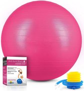 Sens Design Zitbal Fitnessbal Yogabal Gymbal - 55 cm - roze incl. pomp