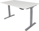 Zit-sta bureau 160x80 cm. – Slinger verstelbaar – Frame: grijs – Blad: Wit