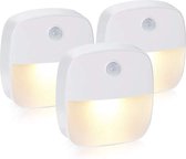 Trapverlichten LED Bewegingssensor - Zinaps Nachtlampje met bewegingssensor 3 stuks LED-bewegingssensor licht auto aan / uit nachtlicht kastverlichting met lijm voor slaapkamer, kinderkamer, 