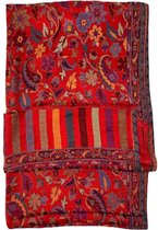 Kani dames sjaal - rood met meerkleurig Kani design