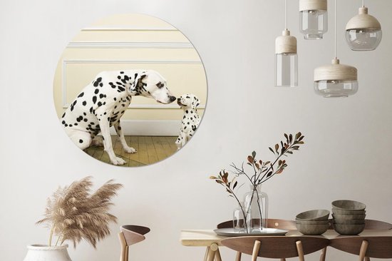 WallCircle - Stickers muraux - Cercle de papier peint - Dalmatien - Chiot - Chien - 140x140 cm - Cercle mural - Autocollant - Autocollant de papier peint rond