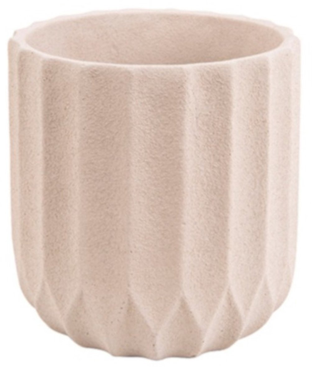 Present Time Bloempot Stripes 18 Cm Beton Ivoorwit