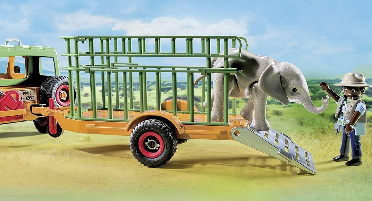PLAYMOBIL Wild Life 6937 Rangers Jeep met transportkooi