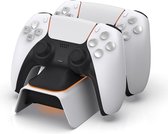 DrPhone CK1 – Oplaad Station Joystick – LED – Beschermende Chip – Controller Accu Lader - Snel Lader - Geschikt voor PS5- Wit