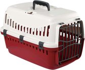 Selwo Transportbox Expedion (diertransportbox voor huisdieren / katten / honden / konijnen, van kunststof, afmetingen 45x30x30 cm, belastbaarheid tot 10 kg, kleur crème/bordeaux)