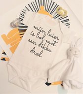 Romper Tekst Mijn Luier is Vol met een Dikke Drol - Biologisch Katoen - Geboorte Cadeau - Baby Shower Cadeau - Maat 62 - RomperCity