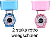 Narvie 2 stuks inklapbaar Precisie Keuken weegschaal - Met maatbeker - 1 gr tot 1kg – Werkt zonder Batterijen