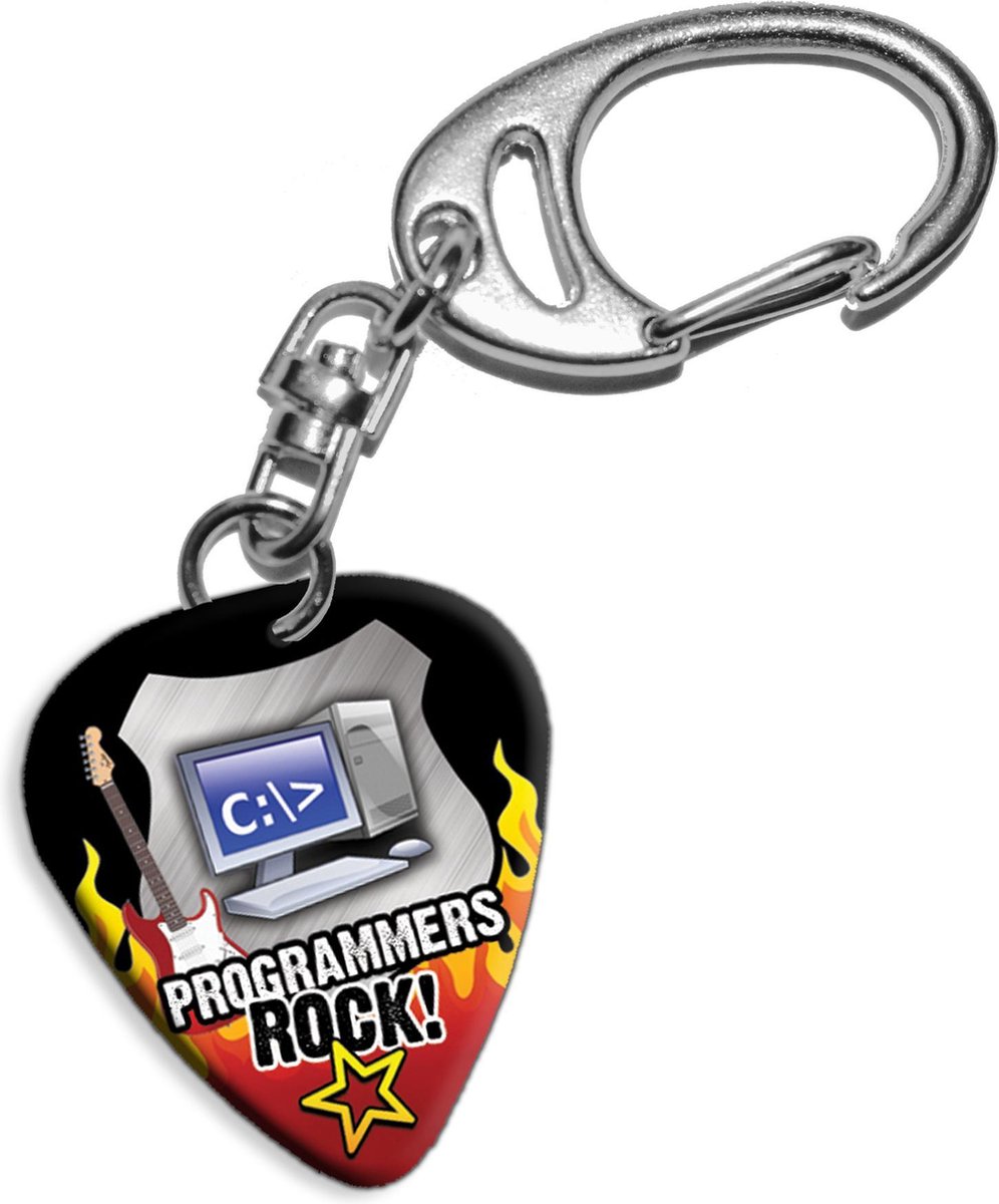 Plectrum sleutelhanger Programmers Rock!