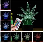 Multicolor 3d lamp wietplant