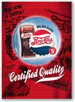 Pepsi Cola Certified Quality - Metalen Bord Met Reliëf - 43 x 31 cm