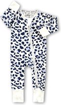 Zipster Sneeuwluipaard - Baby Romper - Bamboe - Met tweerichtingsrits - Maat 56-62