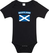 Scotland baby rompertje met vlag zwart jongens en meisjes - Kraamcadeau - Babykleding - Schotland landen romper 92 (18-24 maanden)
