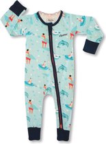 Zipster Surfer - Baby Romper - Bamboe - Met tweerichtingsrits - Maat 68-80