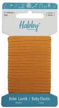 Habby elastiek 4mm | Ronde baby elastiek | Oranje | 5 meter | Kleding - Hobby - Knutselen - Naaien