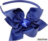 Jessidress® Diadeem Meisjes Haarband met grote Haarstrikje Haar Diademen - Donker Blauw