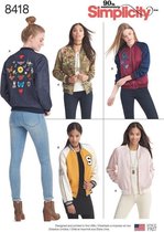 Bomber Jacket met Variatie 8418 R5 Naaipatroon Simplicty Maat 40-48