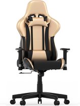 Bol.com Gamestoel GoldGamer deluxe - bureaustoel - racing gaming stoel - zwart goud aanbieding