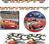 Cars kinderfeest decoratie pakket - slinger / tafelkleed / servetten / borden - Disney Cars verjaardag