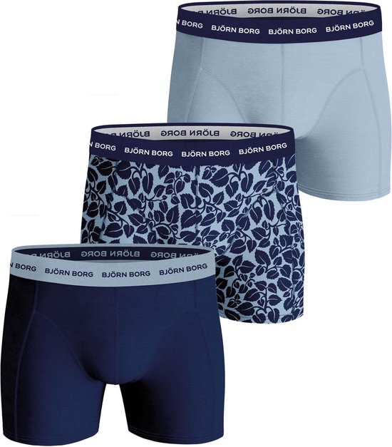 Björn Borg Boxershort Essential - Onderbroeken - Boxer - 3 stuks - Heren - Maat XL - Blauw & Print Björn Borg Boxershort Essential - Onderbroeken - Boxer - 3 stuks - Heren - Maat XL - Blauw & Print