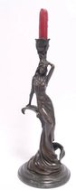 Kandelaar - brons - vrouw - 32,5cm hoog