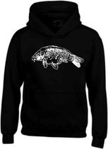 Zwarte Hoodie Fully Scaled Carp Wit