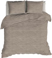 Warme Flanel Tweepersoons Dekbedovertrek Milko Beige | 200x200/220 | Hoogwaardig En Zacht | Ideaal Tegen De Kou