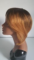 Braziliaanse Remy pruik 12 inch  - kleur 1B/30 steil haren - real human hair- menselijke haren - none lace pruik