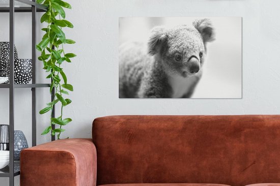 Canvas Schilderij Koala - Close up - Dier - Kinderen - Jongens - Meiden - 90x60 cm - Wanddecoratie
