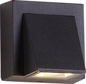 Moderne LED Wandlamp - Muurlamp Zwart - Set 2 Stuks – Waterdicht IP65 – Sfeerlamp 3W Warm Wit - Aluminium - Buitenlamp - Geschikt voor Binnen en Buiten
